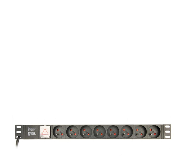 GEMBIRD Listwa zasilająca rack (PDU), 8 gniazd FR, 1U, 10A, wtyk C14 3m EG-PDU-014-FC14 - 1230921 - zdjęcie 2